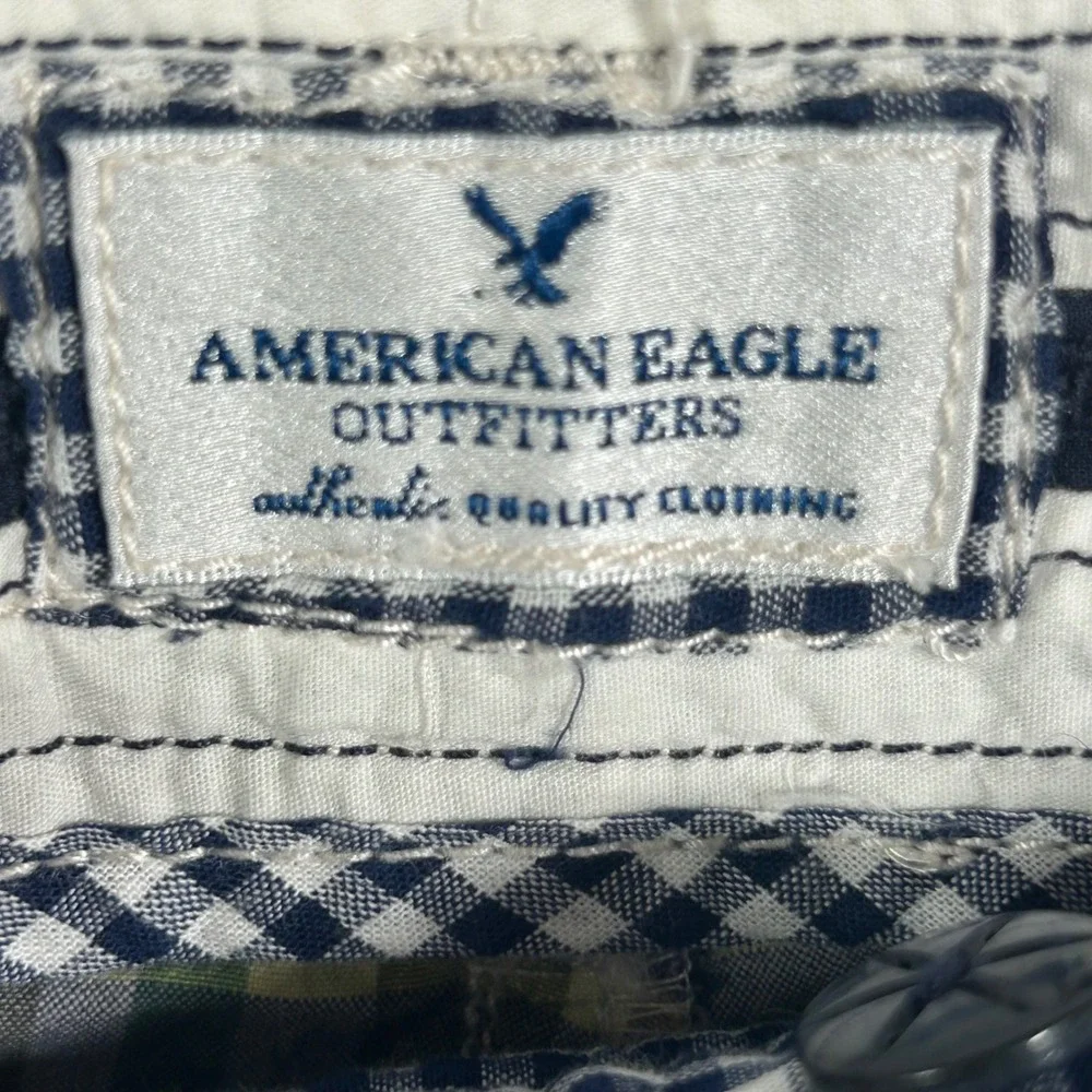 American Eagle Outfitters Plaid Shorts Womens 16 Purple Green Pink Cotton - Picture 3 of 8